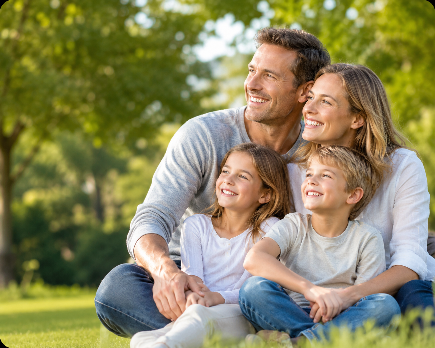 Family together outdoors